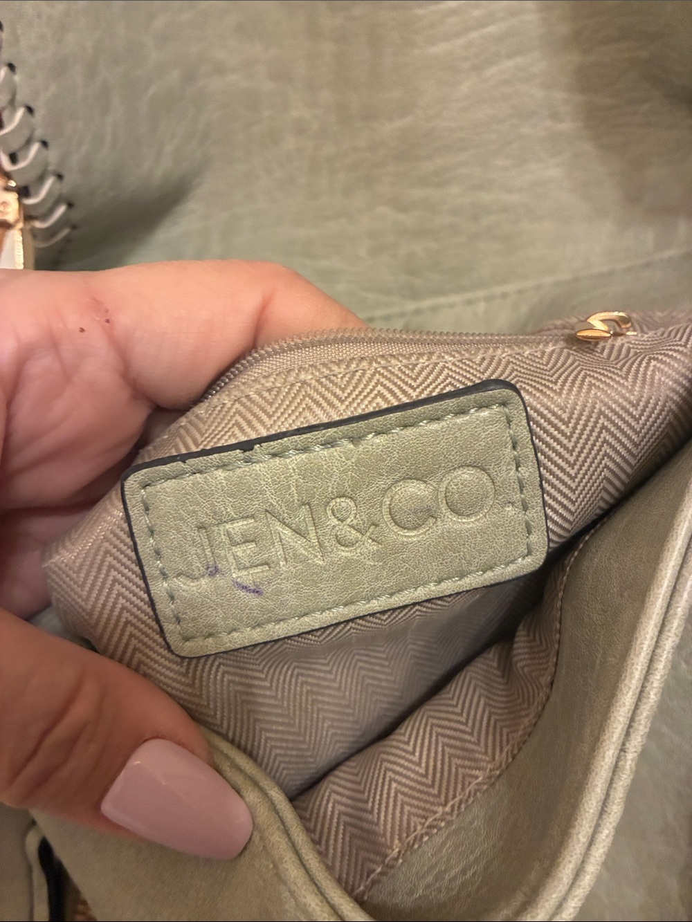 Sage Green Braided-Trim Shoulder Bag - Picture 2 of 6
